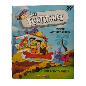 The Flintstones Cartoon Sticker Activity Album 1993 + Poster Fred Dino Wilma